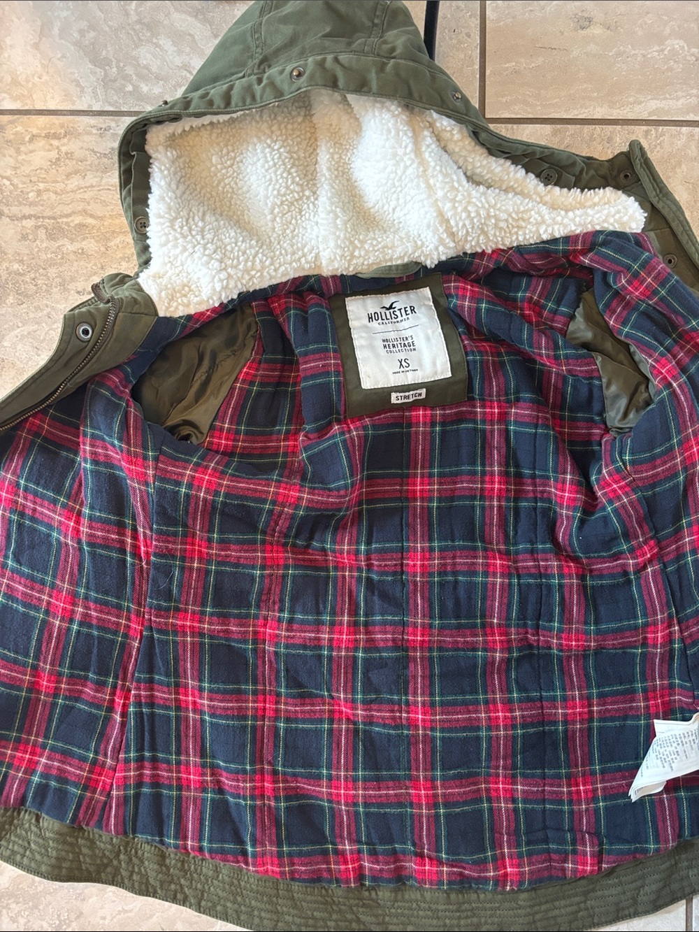 Hollister Olive Green Sherpa Hood Utility Jacket - Women - Picture 7 of 7